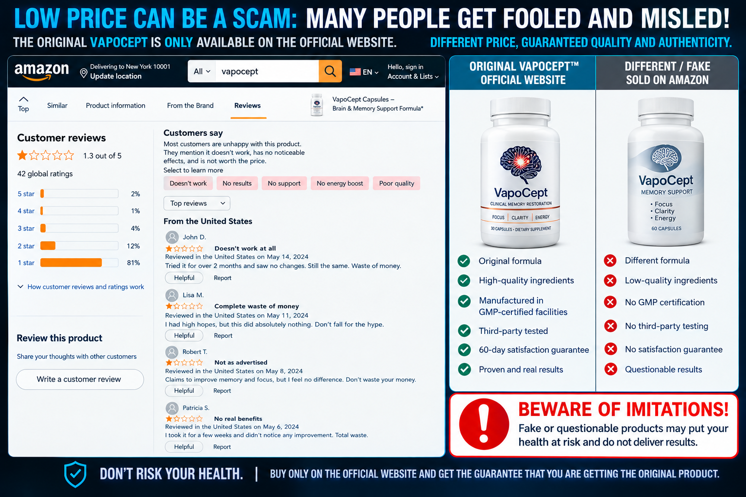 VapoCept scam complaints and negative reviews