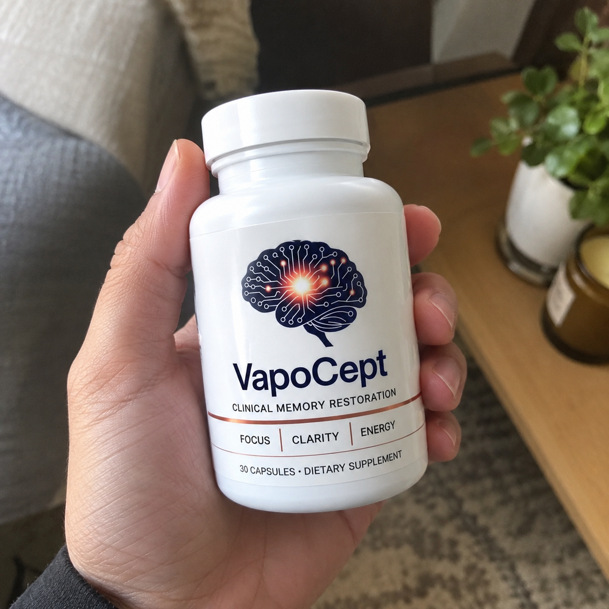 Person feeling clear headed and confident after taking VapoCept
